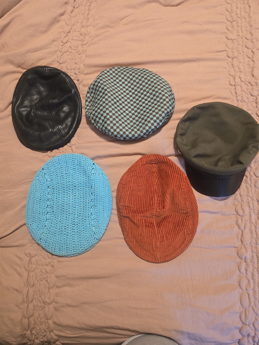 Mixed Lot Of 5 Cabbie Hats And Beret From ASOS, Zara, And Boohoo